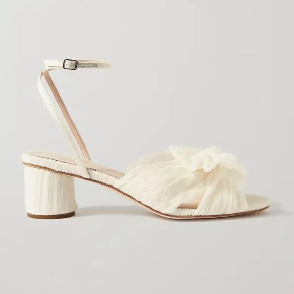 $380 Loeffler Randall Dahlia BOW Ankle Strap Knotted Sandal PEARL 6 (DB38) - Picture 1 of 7